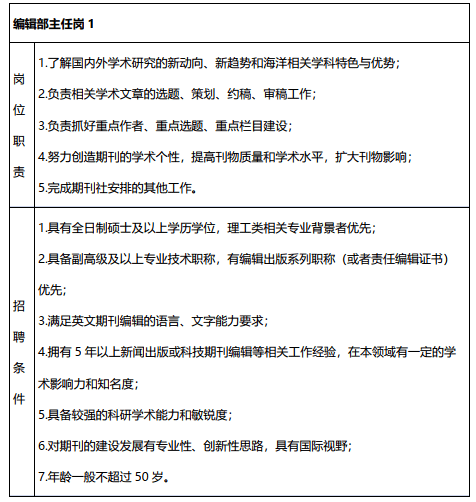 珠海企业最新职位招募公告