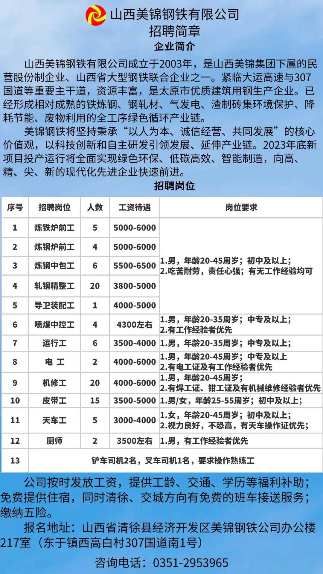 最新招聘信息：冷轧带钢厂诚邀精英