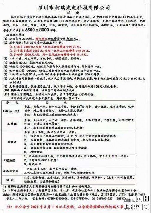 LED行业人才招聘信息更新