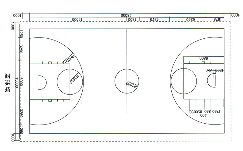 全新篮球场尺寸详图解析：高清平面布局一览无遗
